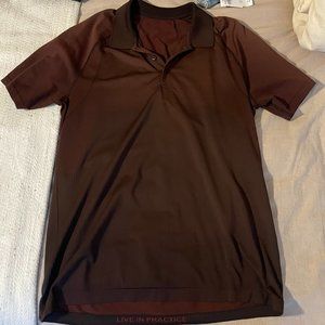 Lululemon Metal Vent Tech Polo Large Maroon Red Shirt Short Sleeve Golf Tennis L